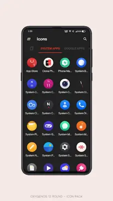 OxygenOS 12 round - icon pack android App screenshot 1